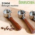 bodenloser Siebträger Kaffeepulver Griff 304 Edelstahl Massivholz Kaffeezubehör