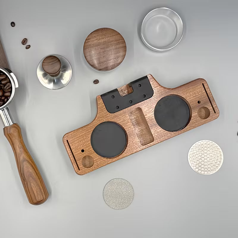 Tamper Station aus Holz - Manueller Kaffeetamper Ständer
