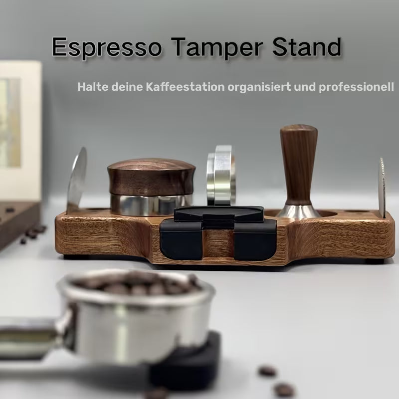 Tamper Station aus Holz - Manueller Kaffeetamper Ständer