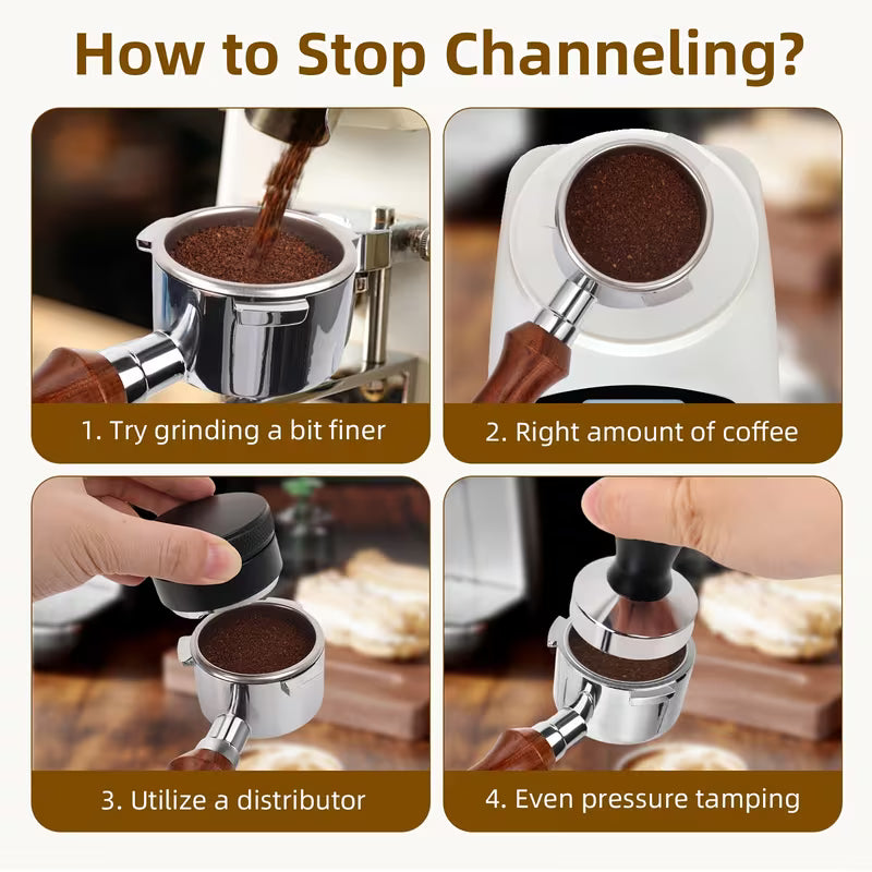 bodenloser Siebträger Kaffeepulver Griff 304 Edelstahl Massivholz Kaffeezubehör